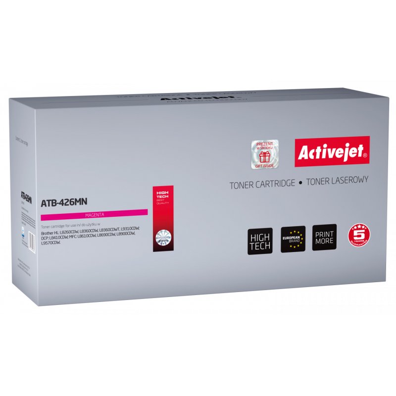 Activejet Cartouche de toner ATB-426MN (remplacement Brother TN-426M Supreme 6500 pages rouge)