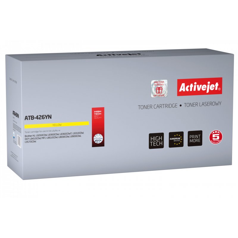 Activejet Cartouche de toner ATB-426YN (remplacement Brother TN-426Y Supreme 6500 pages jaune)
