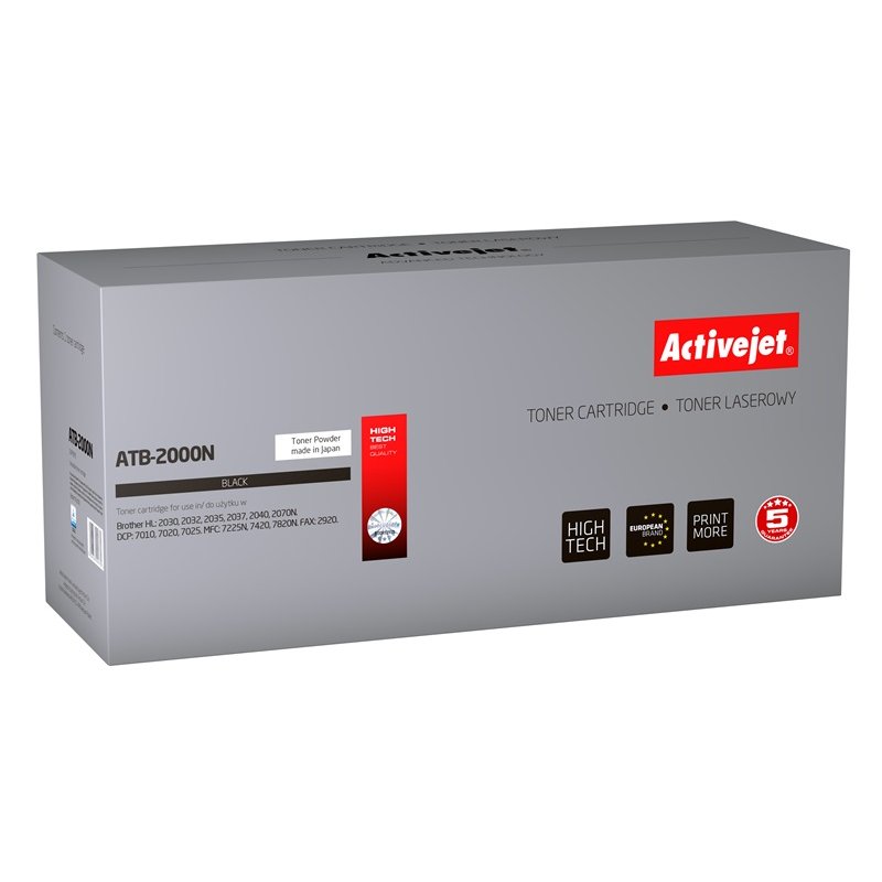 Activejet Cartouche de toner ATB-2000N (remplacement Brother TN-2000/TN-2005 Supreme 2500 pages noir)
