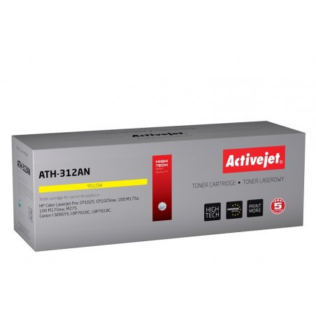 Activejet ATH-312AN (remplacement Canon, HP 126A CRG-729Y, CE312A Premium 1000 pages jaune)