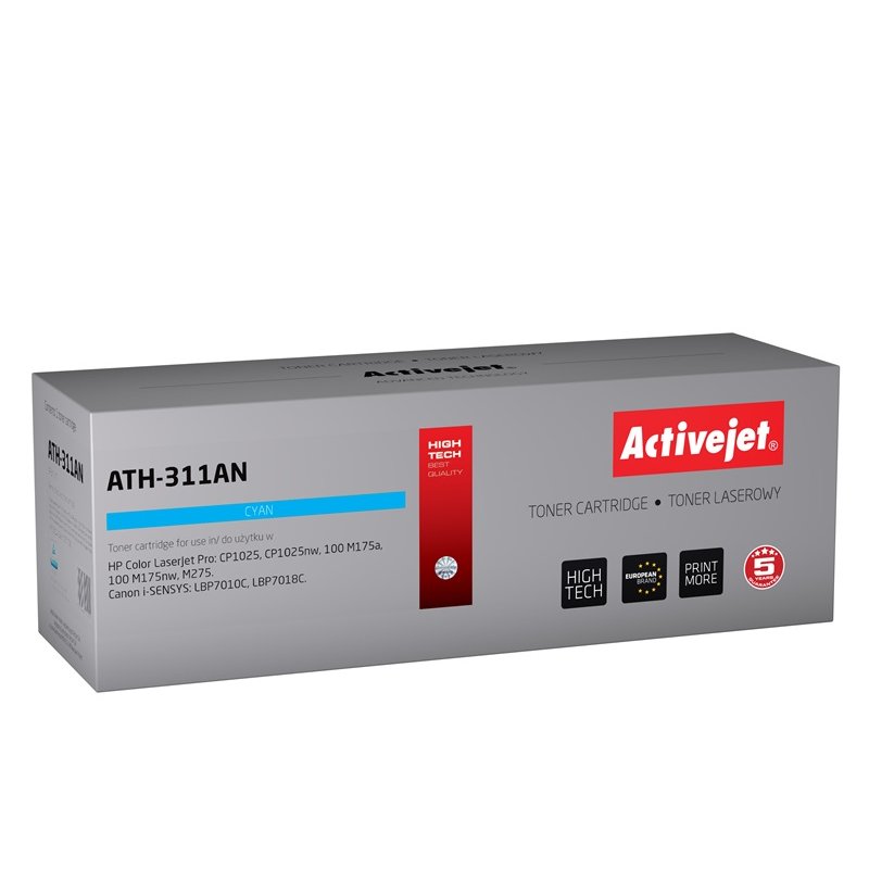 Activejet ATH-311AN (remplacement Canon, HP 126A CRG-729C, CE311A Premium 1000 pages bleu)