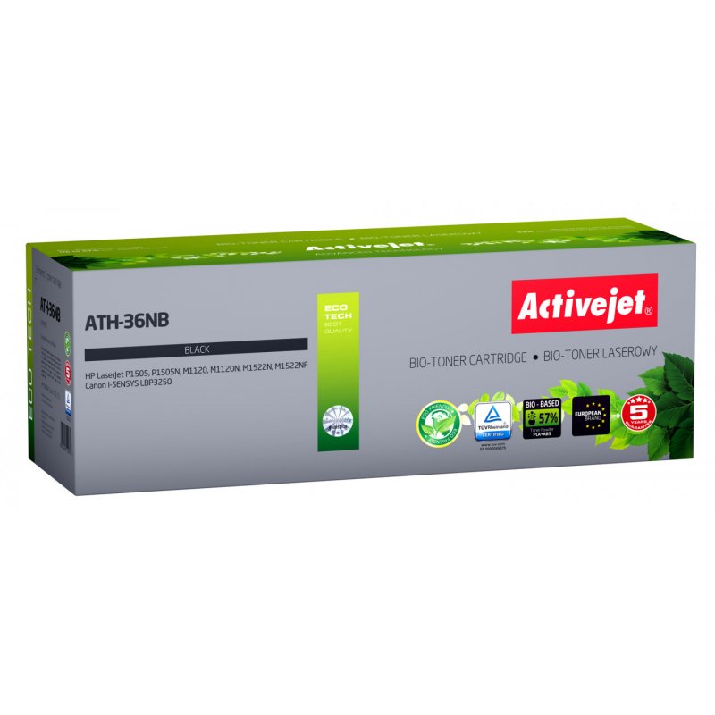 BIO Activejet ATH-36NB toner for HP Canon printers Replacement HP 36A CB436A Canon CRG-713 Supreme 2000 pages