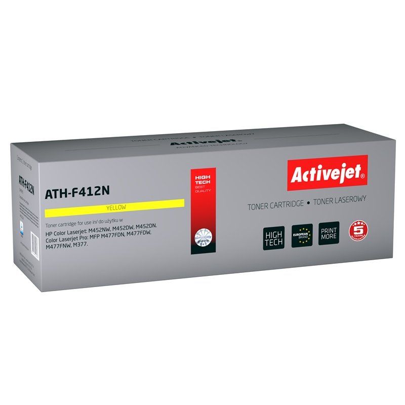 Activejet ATH-F412N (remplacement HP 410A CF412A Suprême 2 300 pages jaune)