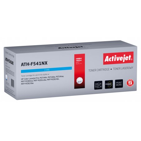 Activejet Cartouche de toner ATH-F541NX pour imprimantes HP Remplacement HP 540 CF541X Suprême 2500 pages bleu
