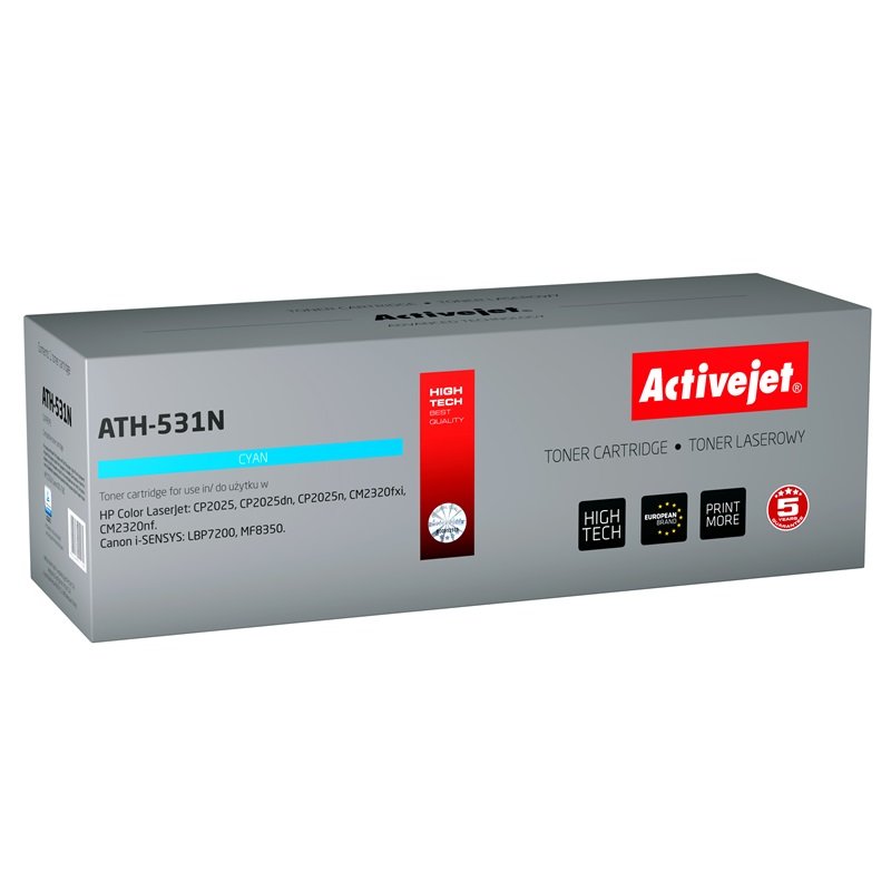 Activejet ATH-531N Toner (replacement for HP 304A CC531A Canon CRG-718C Supreme 3200 pages cyan)