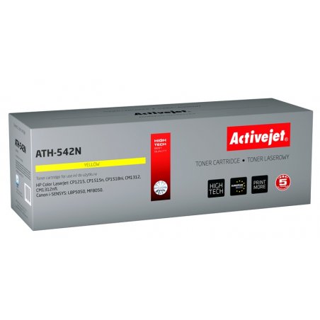 Activejet ATH-542N toner for HP printer HP 125A CB542A, Canon CRG-716Y replacement Supreme 1600 pages yellow