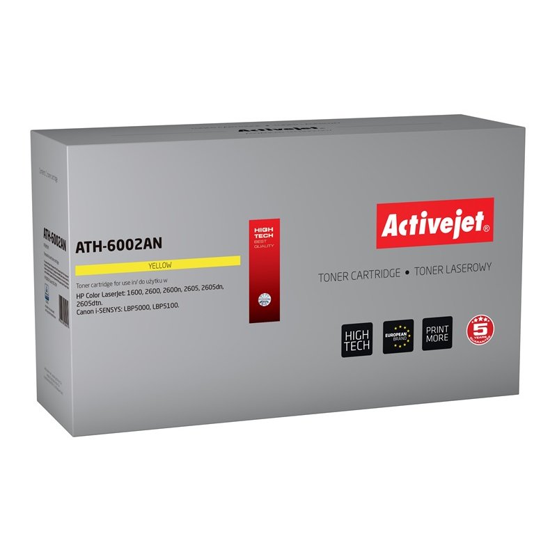 Activejet ATH-6002AN (remplacement HP 124A Q6002A, Canon CRG-707Y Premium 2000 pages jaune)