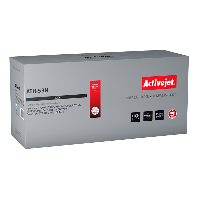 Activejet ATH-53N (remplacement HP 53A Q7553A, Canon CRG-715 Suprême 3500 pages noir)