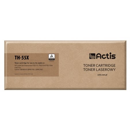 Actis Cartouche toner TH-55X (remplacement HP 55X CE255X, Canon CRG-724H Standard 12500 pages noir)