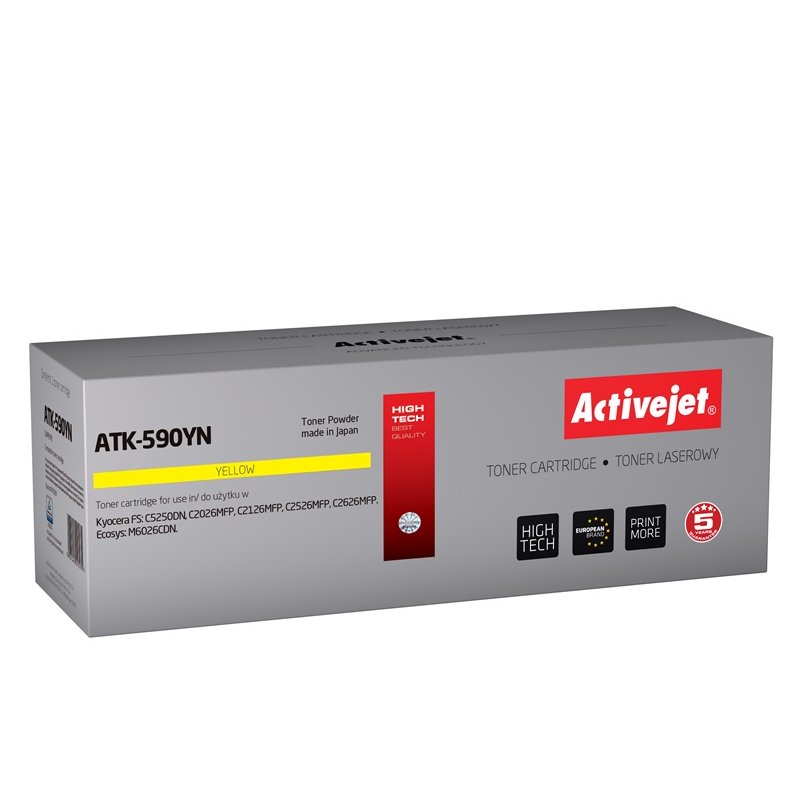 Activejet Cartouche toner ATK-590YN (Kyocera replacement TK-590Y Supreme 5000 pages jaune)