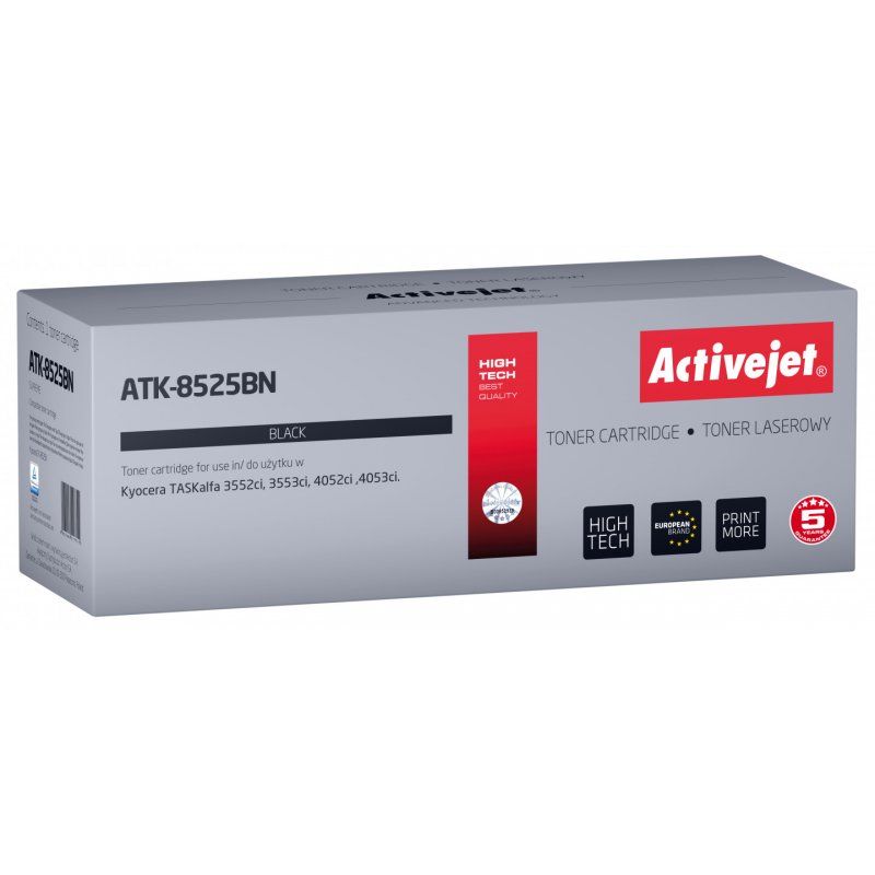 Activejet Cartouche de toner ATK-8525BN pour imprimantes Kyocera Remplacement Kyocera TK-8525K Suprême 30000 pages