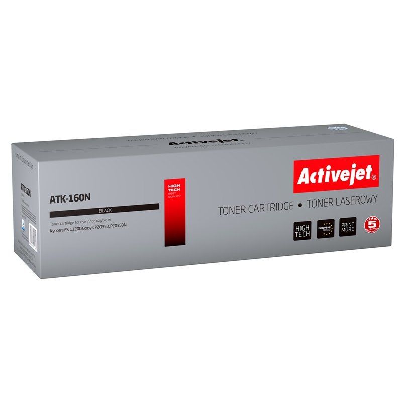 Activejet Cartouche de toner ATK-160N (remplacement Kyocera TK-160 Supreme 2500 pages noir)