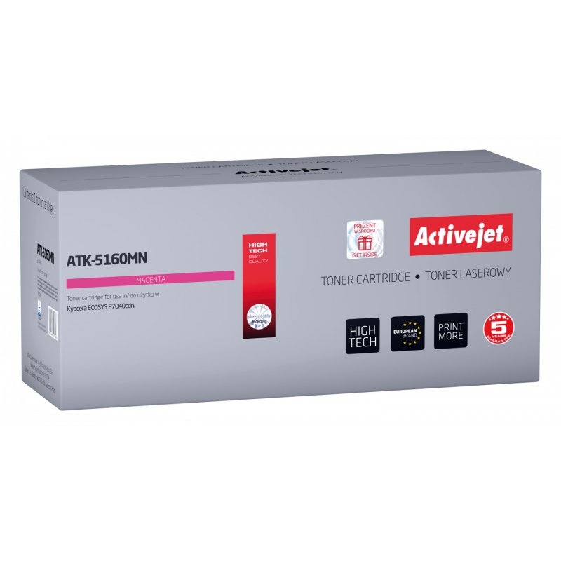 Activejet Cartouche toner ATK-5160MN (Kyocera remplacement TK-5160M Supreme 12000 pages rouge)