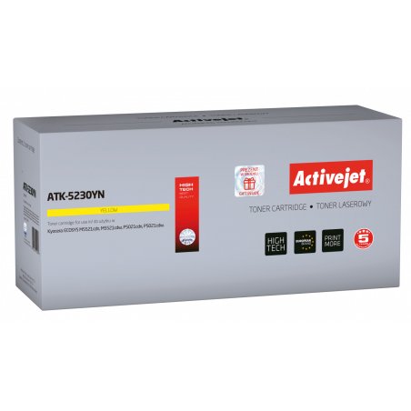 Activejet Cartouche toner ATK-5230YN (Kyocera replacement TK-5230Y Supreme 2200 pages jaune)