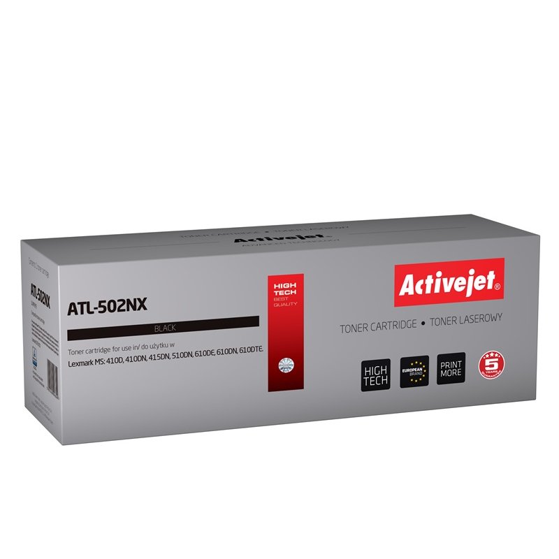 Activejet Cartouche toner ATL-502NX (remplacement Lexmark 502X/50F2X00 Supreme 10000 pages noir)
