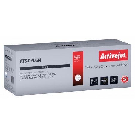 Activejet Toner ATS-D205N pour imprimantes Samsung remplacement Samsung MLT-D205S Suprême 2000 pages noir
