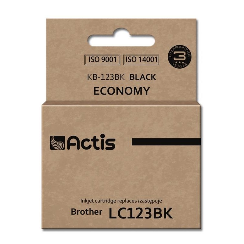 Actis KB-123Bk ink for Brother printer Brother LC123BK/LC121BK replacement Standard 10 ml black