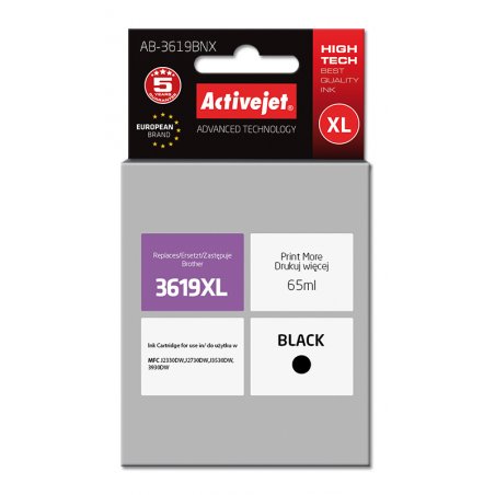 Activejet AB-3619BNX ink (replacement for Brother LC3619Bk Supreme 65 ml black)