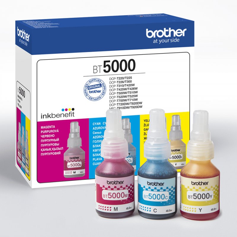 Brother BT5000CLVAL ink cartridge 3 pc(s) Compatible Cyan, Magenta, Yellow