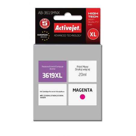 Activejet AB-3619MNX ink (replacement for Brother LC3619MXL Supreme 20 ml magenta)