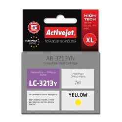 Activejet AB-3213YN encre d'imprimante pour Brother, Brother LC3213Y remplacement Suprême 7 ml jaune