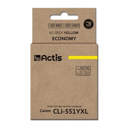 Actis KC-551Y ink (replacement for Canon CLI-551Y Standard 12 ml yellow (with chip)
