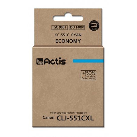 Actis KC-551C ink (replacement for Canon CLI-551C Standard 12 ml cyan (with chip)