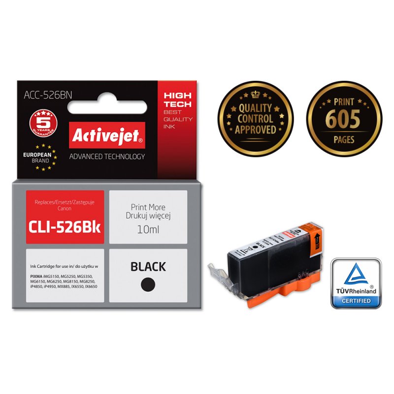 Activejet ACC-526CN Ink cartridge (replacement for Canon CLI-526C Supreme 10 ml cyan)