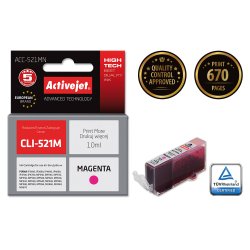 Activejet Encre ACC-521MN (remplacement Canon CLI-521M Suprême 10 ml rouge)