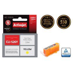 Activejet Encre ACC-526YN (remplacement Canon CLI-526Y Suprême 10 ml jaune)