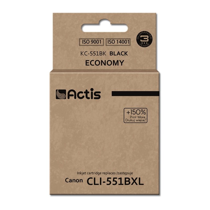 Actis KC-551Bk ink for Canon printer Canon CLI-551Bk replacement Standard 12 ml black (with chip)