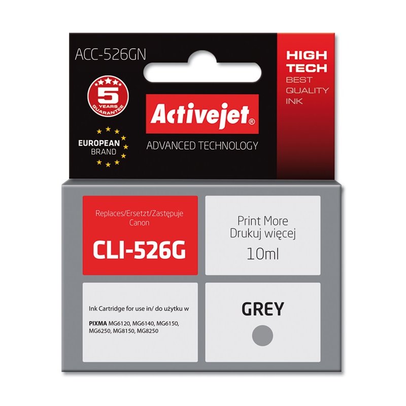 Activejet ACC-526GN ink (replacement for Canon CLI-526G Supreme 10 ml grey)