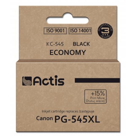 Actis KH-303BKR ink for Canon printer, replacement for Canon PG-545XL Supreme 15ml 207 pages black. Prints 15% more
