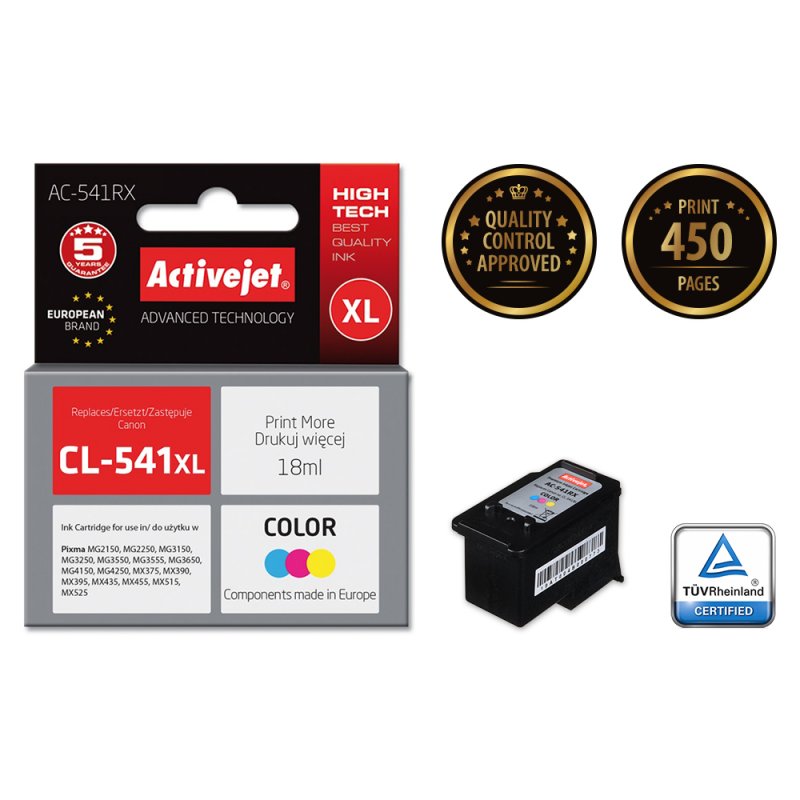Activejet AC-541RX Ink (replacement for Canon CL-541XL Premium 18 ml color)