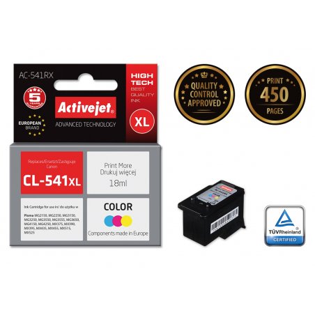 Activejet Encre AC-541RX (remplacement Canon CL-541XL Premium 18 ml couleur)
