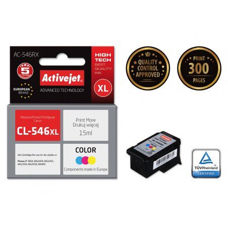 Activejet Encre AC-546RX (remplacement Canon CL-546XL Premium 15 ml couleur)