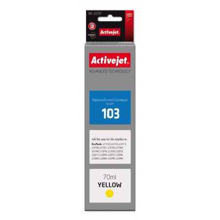 Activejet AE-103Y ink (replacement Epson 103 C13T00S44A Supreme 70 ml yellow)