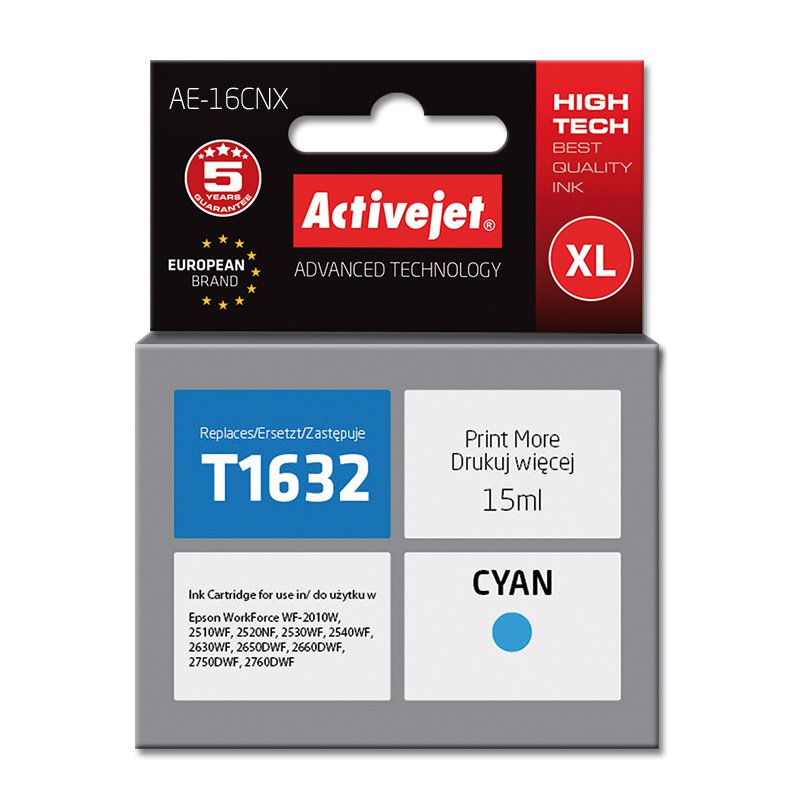 Activejet Encre AE-16CNX (remplacement Epson 16XL T1632 Suprême 15 ml bleu)