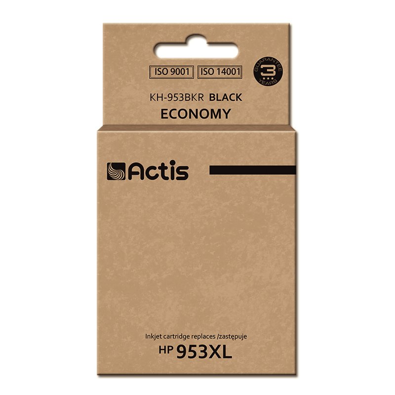 Actis Encre KH-953BKR (remplacement HP 953XL L0S70AE Standard 50ml noir) - Nouvelle puce