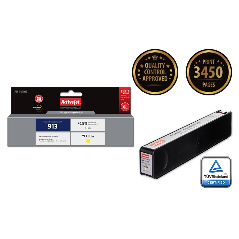 Activejet AH-913YR cartouche d'encre 1 pièce(s) Compatible Rendement élevé (XL) Jaune