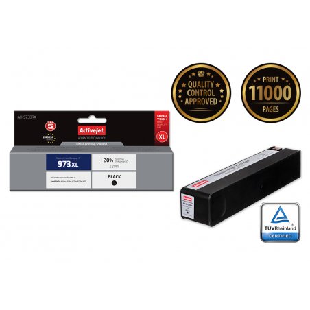 Activejet Encre AH-973BRX (remplacement HP 973XL L0S07AE Premium 220 ml noir)
