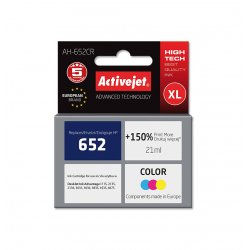 Activejet Encre AH-652CR (remplacement HP 652 F6V24AE Premium 21 ml couleur)