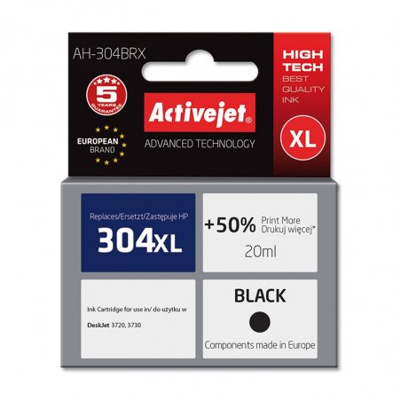 Activejet AH-304BRX ink for HP printer HP 304XL N9K08AE replacement Premium 20 ml black