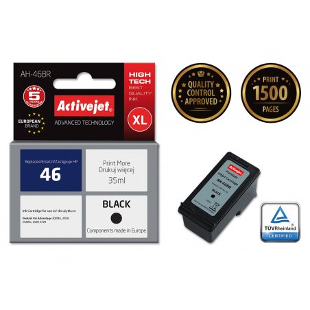Activejet AH-46BR ink for HP printer HP 46 CZ637AA replacement Premium 35 ml black