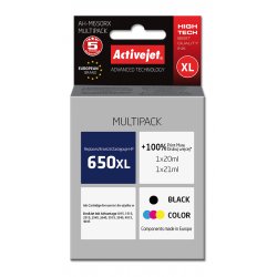 Activejet Encre AH-M650RX (remplacement HP 650 CZ101AE/CZ102AE Premium 1 x 20 ml, 1 x 21 ml noir, couleur)