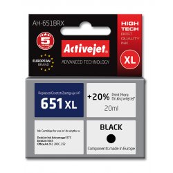 Activejet AH-651BRX Ink (replacement for HP 651 C2P10AE Premium 20 ml black)