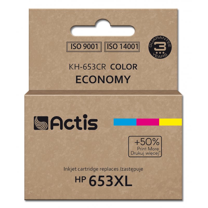 Actis KH-653CR encre d'imprimante, remplacement HP 653XL 3YM74AE Premium 18ml 300 pages couleur