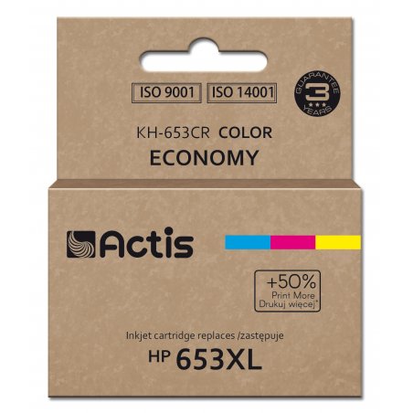 Actis KH-653CR printer ink, replacement HP 653XL 3YM74AE Premium 18ml 300 pages colour