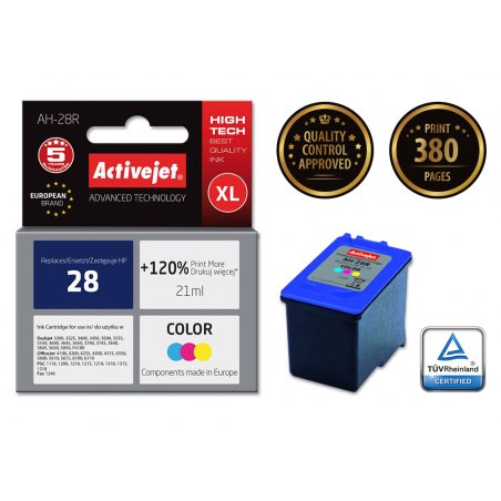 Activejet Encre AH-28R (remplacement HP 28 C8728A Premium 21 ml couleur)