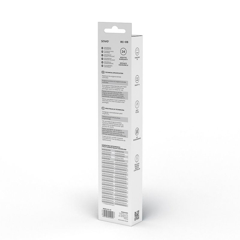 Savio RC-09 do TV Samsung - Smart TV remote control IR Wireless Press buttons